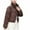 Coffee, variant on Jinhomg Women's Winter Down Coat Comfy Full-Zip Stand Collar Puffer Jacket Fall Winter Warm Long Sleeve Cropped Padded Coats Summer Saving Black S