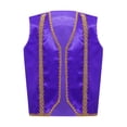 thumbnail image 3 of iiniim Kids Medieval Outfits Arabian Prince Fancy Dress Sleeveless Suit Vest with Satin Harem Pants Purple 16, 3 of 7