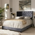 thumbnail image 2 of Allora Velvet Tufted Queen Bed in Dark Grey, 2 of 8
