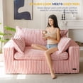 thumbnail image 6 of BYBYME Boneless Couch Sofa,Thick Corduroy Loveseat Bean Bag Chair Upholstered 2 Steater Sofa Couch with Deep Seating,Sofa in a Box or Bedroom Office Apartment,No Assembly,Pink, 6 of 9