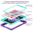 thumbnail image 6 of TJS for iPad 9th (2021) / 8th (2020) / 7th (2019) / Generation 10.2 Inch Case with Pencil Holder, Rotatable Hand Strap Kickstand Hybrid Heavy Duty Shockproof Protective Case (Purple), 6 of 6