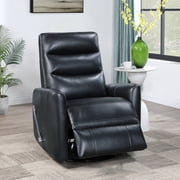 New Classic Furniture Takami Faux Leather Swivel Recliner in Black
