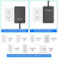 thumbnail image 4 of 6FT Ultra Flat Plug Dual Extension Cord with 6 Outlets, Ultra-Thin Outlet Cover Power Bar, Outlet Concealer Universal Size Flat Plug Power, 4 of 9