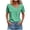 Green, variant on Women Button Down V Neck Short Sleeve Polka Dot Blouse Vintage Casual Slim Tops Checkered Fashion T-Shirt, Green XXL