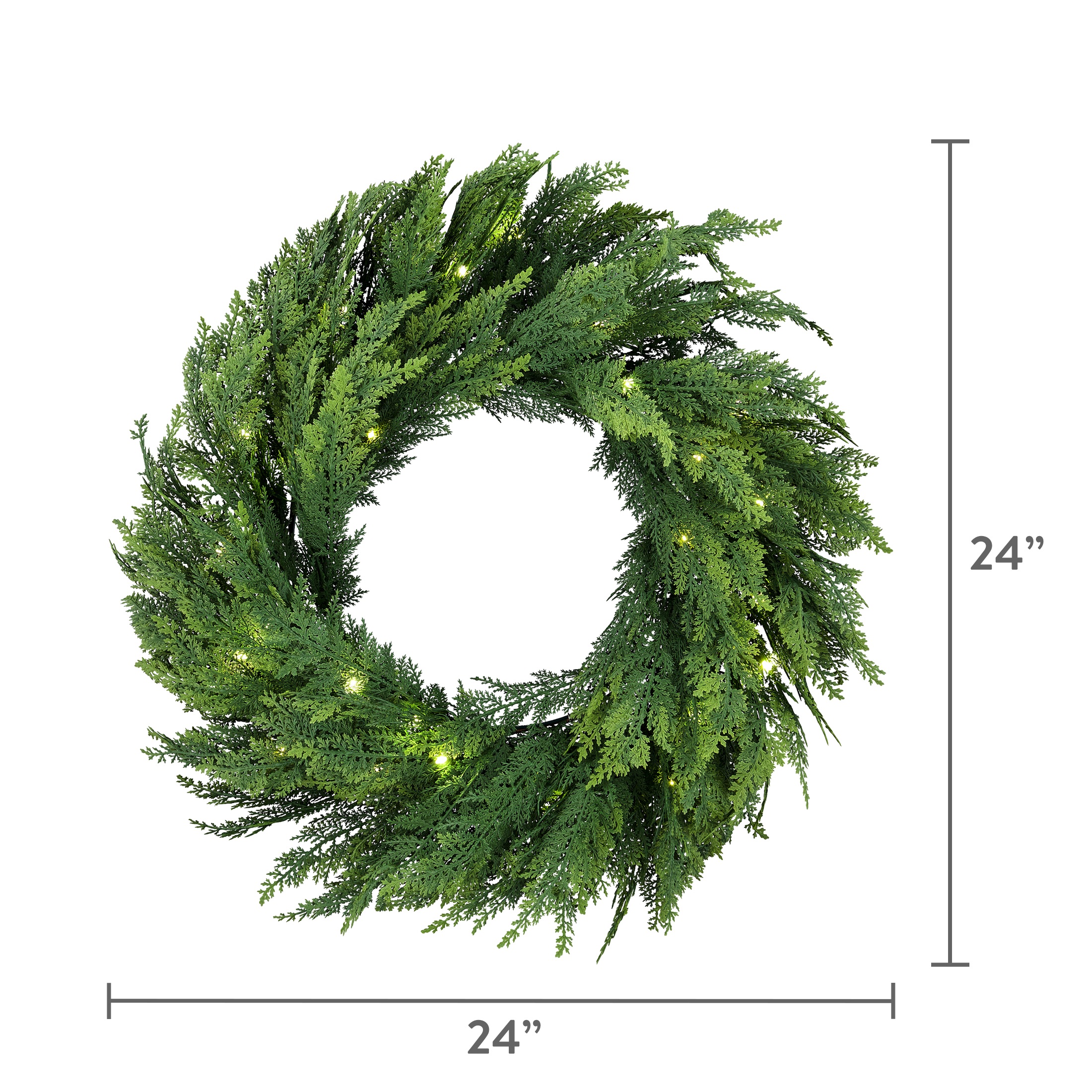 My Texas House Pre-Lit Cypress Artificial Christmas Wreath 24" photo 8