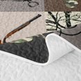 thumbnail image 5 of Manfei Woodland Moose Quilt Full, Folk Fashion Buffalo Full Bedspread Sets, Dark Brown Green, Black Reversible, 3pcs, 1 Coverlet and 2 Pillowcases, 5 of 7