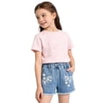 thumbnail image 3 of LRen Girls Denim Shorts with Pockets & Elastic Waist Cute Summer Girls Jean Shorts for Casual & School, 3 of 9