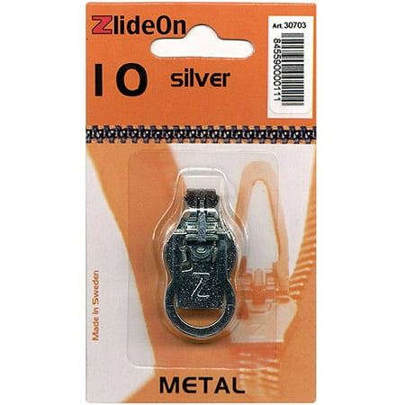 Fix-A-Zipper Metal 10 ZlideOn Zipper Pull Replacements, Silver Multi-Colored