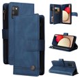 thumbnail image 1 of Case for Samsung Galaxy A02S Cover Zipper Pocket Wallet Case Magnetic Protective - Blue, 1 of 5