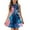 Blue, variant on XDDLITP Girls Summer Dresses Halter Neck Sleeveless Dresses for 4-14 Years Floral Print Dress A-Line Casual Flowy Smocked Cute Summer Dress with Belted,Blue 130(7-8Y)
