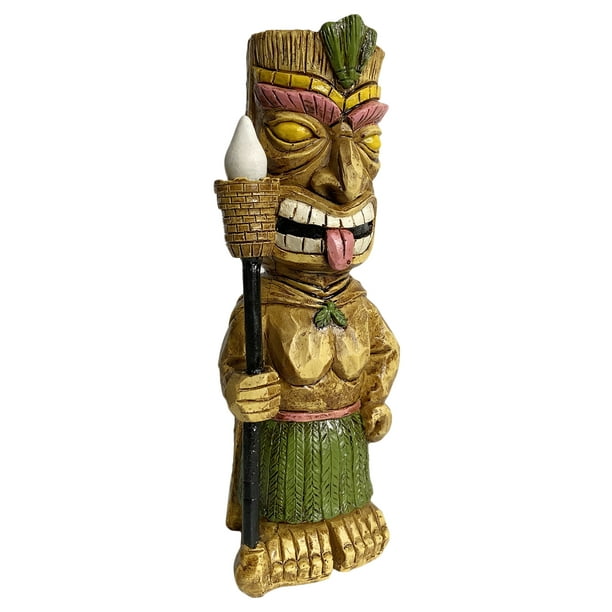 Tribal Tiki Totem Solar Powered Led Outdoor Decor Garden Light Statue Com - Tiki Head Solar Powered Led Outdoor Decor Garden Light