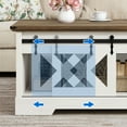 thumbnail image 4 of Dextrus Farmhouse Lift Top Coffee Table with Storage & Sliding Door, Rustic Center Table for Living Room, White and Brown, 4 of 7