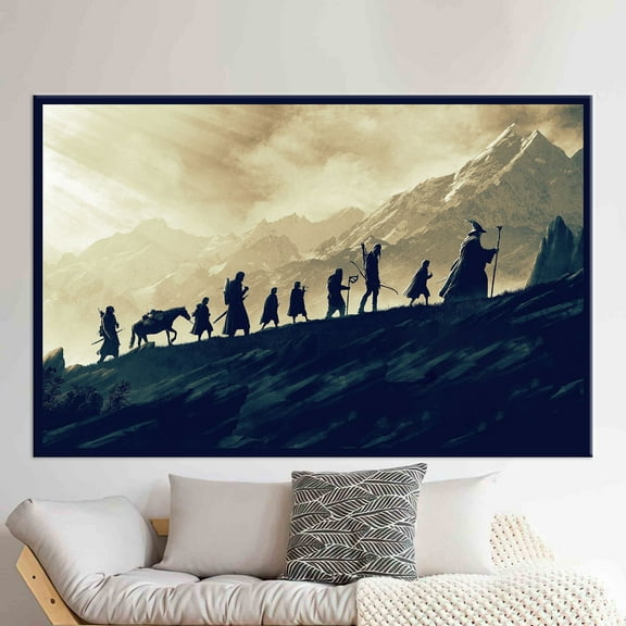 Lotr The Fellowship of The Ring, Living Room Printed Canvas, Wall Art Canvas, Canvas, Modern Printed, Best Movies Wall Decor, Canvas Wall Decor - 3P-Gallery Wrapped