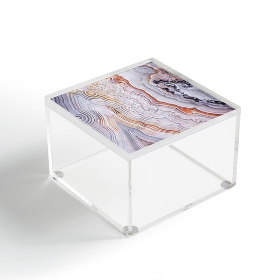 Society6 Ann Hudec Crazy lace agate 4" x 4" Acrylic Box