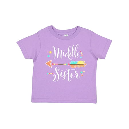 

Inktastic Middle Sister- Dots and Arrow Gift Toddler Toddler Girl T-Shirt