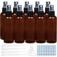 thumbnail image 1 of Paquete de 16 botellas pulverizadoras de plástico marrón ámbar de 100 ml (3,4 oz) con atomizadores de niebla fina para limpieza del hogar, aromaterapia y cuidado de la belleza., 1 of 8