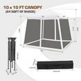 thumbnail image 6 of EAGLE PEAK 10x10ft Slant Leg Easy Setup Pop Up Canopy Tent with Mosquito Netting 64 sqft of Shade, White, 6 of 7