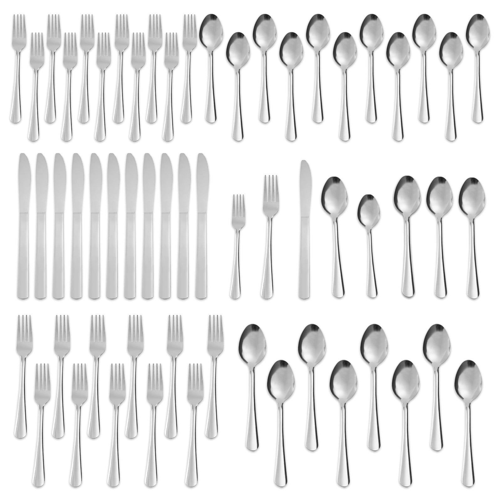 Kitchentrend Windsor Stainless Steel 60-Piece Flatware Set for 12 - Service for Home or Restaurant