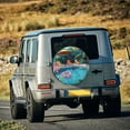 thumbnail image 3 of Fotbe Tropical Poolside Relaxation Spare Tire Cover Thickening Universal Fit for Jeep, Trailer, RV, SUV, Truck, Tough Tire Wheel Soft Cover-17 inch, 3 of 8