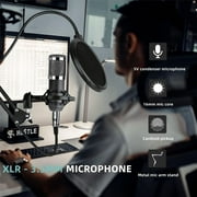 Pecham Podcast Equipment Bundle, Condenser Microphone with V8s Voice Changer, Studio Condenser Microphone Perfect for Podcasting, Recording, Singing, Streaming, Gaming, YouTube, TikTok