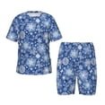 thumbnail image 1 of Wukai Ensemble de Pyjama à Manches Courtes et Imprimé Flocon de Neige Fond Bleu pour Enfants, 2 Pcs-TTG, 1 of 6