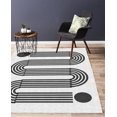 thumbnail image 1 of Black and White Area Rugs, Mid-Century Minimalist Modern Printed Rug, Non-Slip Machine Washable Carpet for Bedroom Playroom Living Room 4x7ft, 1 of 5