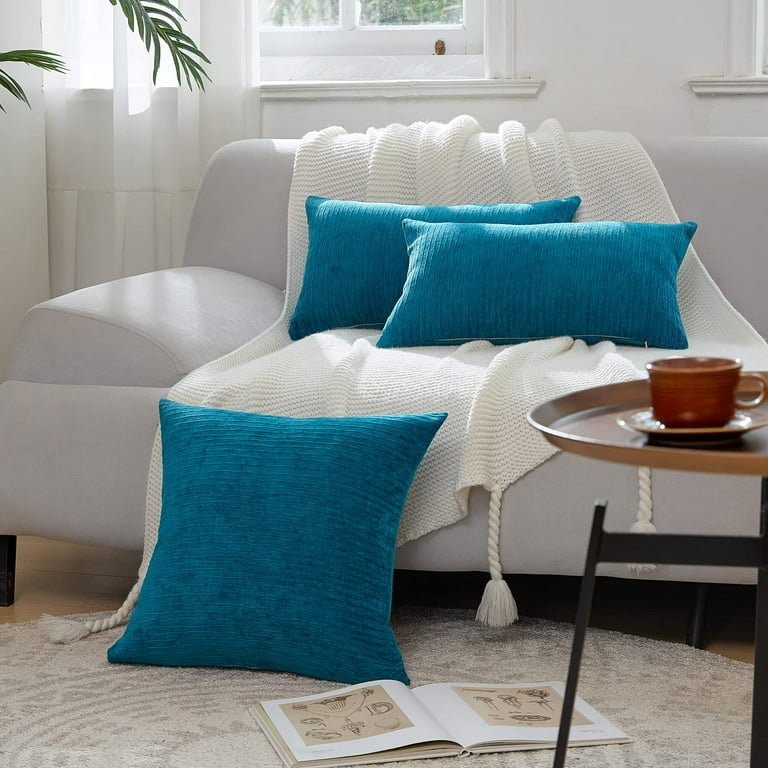 Large Teal Throw Pillow Covers 24x24 Inch Set of 2 Decorative Accent Pillow Case Square Cushion Covers for Couch Sofa Bed Living Room Farmhouse Decor Walmart