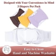 thumbnail image 2 of HOMEIORA 3 Pack Washable Male Dog Diapers Reusable, Premium Belly Bands for Male Dogs, for Doggie in Incontinence or Excitable Urination and Training, L - Purple, Yellow, Brown, 2 of 7