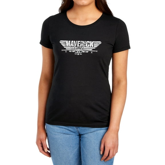 Top Gun Maverick Logo Women's T Shirt, Black, Large