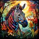 thumbnail image 1 of (B7285) Pintura Cristal Cebra Con Diamantes Serie Animal Resina 40*40CM, 1 of 9