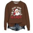 thumbnail image 1 of WEAIXIMIUNG Sweat Court Grande Taille Femme Décontracté Col Rond Imprimé Père Noël, 1 of 3