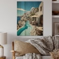 thumbnail image 2 of Designart "Beautiful Cityscape Greece Santorini wall decor II" Landscape & Nature Print on Natural Pine Wood, 2 of 5