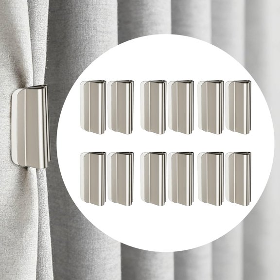 CLIQKWEN Curtain Magnets Closure, Magnetic Clips to Hold Curtains Closed, No Drill Design for Privacy Protection, Indoor Outdoor Patio Use