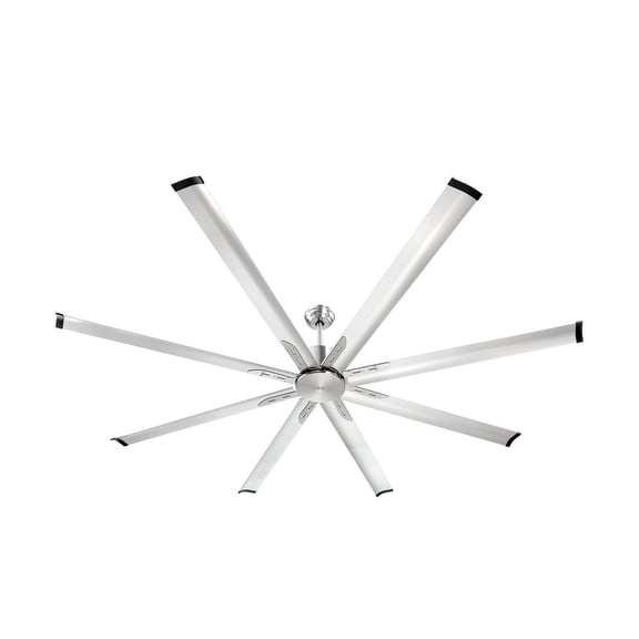 84 Inch Ceiling Fan No Light, 6-Speed Remote, Brushed Nickel - Modern 8-Blade DC Motor, Indoor/Outdoor Flush Mount Fan for Bedrooms, Living Rooms & Patios