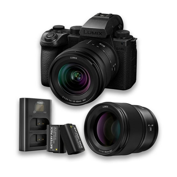 Panasonic Lumix S5 IIX 24.2MP Mirrorless Camera with 20-60mm and 85mm Mirrorless Lens Bundle