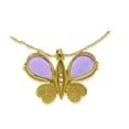 thumbnail image 2 of Galaxy Gold 14K Solid Gold 6.6 Carat Natural Diamond & Amethyst Butterfly Necklace for Women - Yellow Gold Fine Jewelry, 2 of 3