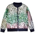 thumbnail image 2 of JIUKE Baby Jackets Girls Boys Sequin Zipper Coat Long Sleeve Sparkly Shirts Toddler Spring Summer Casual Blouses, 2 of 3