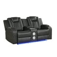 thumbnail image 3 of Miekor Furniture LED & Power Reclining Loveseat Made With Faux Leather in Gray MK6576, 3 of 10