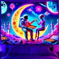 thumbnail image 5 of Blacklight Tapestry Astronaut and Alien Design, UV Reactive Black Tapestry Wall Hanging for Bedroom Living Room Game Room Decor, 5 of 5