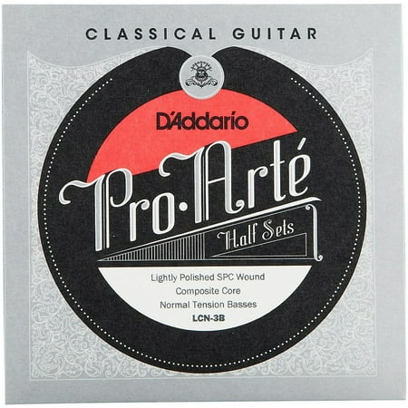Composite Core - D'Addario LCN-3B Pro-Arte Lightly Polished Silver Plated Copper on Composite Core Classical Guitar Half Set, Normal Tension