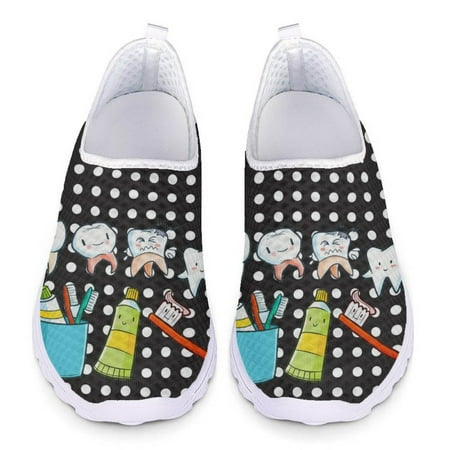 

Medical Dental Nursing Printed Women s Shoes Summer Comfortable Lightweight Flat Shoes Protect Teeth Design Slip-on Loafers Shoe