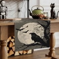 thumbnail image 2 of Table Runner Dresser Scarves 36 Inch Long,Horror Halloween Crow Bat Full Moon Linen Dining Table Runners Bare Tree Branch Tabletop Scarf for Wedding Holiday Party Kitchen, 2 of 9