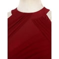 thumbnail image 6 of Lejafay Women's Lyrical Dance Costume Halter Sleeveless Modern Contemporary Dance Dress Burgundy L, 6 of 7