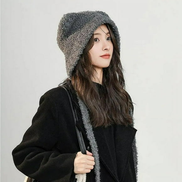 Cute Girls Knitted Ear Protection Hat Bear Ear Protection Hat Wool Crochet Hat Solid Color Hat Beanie Hat Winter Warm Headgear
