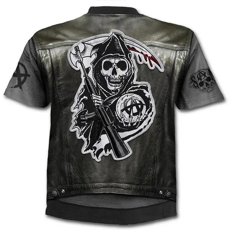 Brand Motorcycle T Shirt Punk T -Shirt Knight Shirts 3d T Shirt Men ...