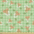 thumbnail image 2 of Ambesonne Animal Fabric by the Yard Upholstery, Scandinavian Like Forest Fox, 5 Yards, Pale Green Burnt Sienna, 2 of 5