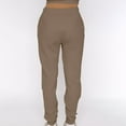 thumbnail image 5 of XFLWAM Women's Casual 2 Piece Outfit Scoop Neck Long Sleeve Tops Long Sweatpants Set Sweatsuits Tracksuits Khaki L, 5 of 8