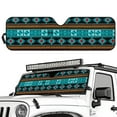 thumbnail image 2 of Uorisanigo Windshield Sun Shade for Jeep Wrangler, Sun Visor for UV and Heat, Aztec Turquoise Print Car Shade Front Windshield for Jeep Wrangler Rubicon Sahara TJ JK JKU 2 Door & 4 Door, 2 of 7