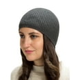 thumbnail image 2 of SnugZero Over-the-Ear Kufi Beanie Checkered Knit Adult, Dark Gray, 2 of 2