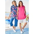 thumbnail image 6 of Woman Within Plus Size Elbow-Sleeve Polo Tunic, 6 of 6